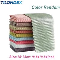 1/5/10PCS Microfiber Cleaning Cloths Fish Scale Waffle Pattern Streak-Free Glass Auto Windows Multi-Colors
