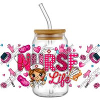 New 30 Designs Lovely Nurse 16oz UV DTF 3D Phone Transfer Sticker Decals Wraps Glass Can Cups Creative Craft DIY