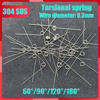 5Pcs 0.3mm Wire Diameter Degree Stainless Steel Small Torsion Spring Torsion Hairpin Spring V-shaped Customizable 60/90/120/180