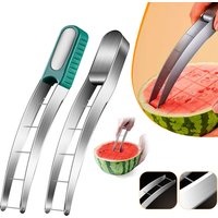 Watermelon Cutter Slicer Stainless Steel Watermelon Cube Cutter Safe Watermelon Fruit Knives Melon Cutter for Kitchen Gadget
