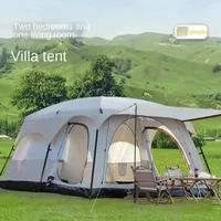 Luxury Villa Outdoor Camping Big Tent Two Rooms And One Hall Easy To Set Up Camping Equipment Family Party Travel Party Big Tent