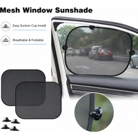 2Pcs Mesh Car Window Sun Shade Side Window Curtain with Suction Cups Foldable UV Heat Protection Cover Windows