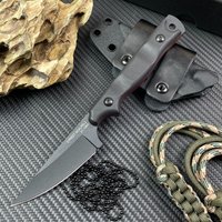 TOPS Gerades Messer 8Cr13Mov Klinge Multifunktionales EDC-Messer mit Scheide Outdoor-Werkzeug
