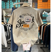 Luxury-lite short-sleeved T-shirt for men, summer loose large-sized, heavy-weight cool feeling, matching half-sleeved set