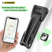 ETOOK Bicycle Lock High Secutiry Folding Bike Lock with Bracket for AirTag Anti Theft Combination Lock for E-bike Scooter