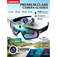 AliExpress Lenovo AI Smart Glasses ChatGPT 8K Anti-shake Camera 2400W Cycling Video&Photo Sport Sunglasses DualMic 32GB Windproof Goggles