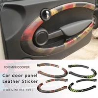 Car door panel Leather Sticker For MINI COOPER For R55 R56 R57 R58 R59 Car Accessories Styling