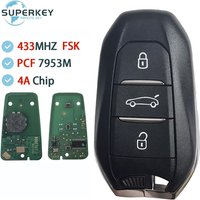 Smart Remote Car Key 3 Buttons 433MHZ PCF7953 4A Chip For Peugeot 208 308 3008 508 5008 Citroen C4 C4L DS4 DS5 Keyless Go