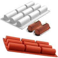 9 Cavity Log Cake Mold For Baking 3D Roll Cylinder Pastry Dessert Chocolate Loaf Pan Protein And Energy Bar Kitchen Accessories