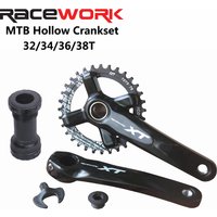 RacewoRK XT29 104BCD MTB Bike Crankset 170 175mm Aluminum Alloy 32 34 36 38T Narrow Wide Chainring One Piece Crank