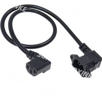 IEC320 C14 with screw holes Right Angled and C13 Left Angled Short, C14 to C13 90 Degree Extension cordH05VV-F Wire 60cm lenght