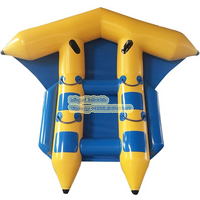 Durable PVC Tarpauline 4 Rider Tarpaulin, PVC Inflatable Flyfish Banana Boat water towable play equipmente tube