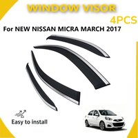 Durable Window Visor Wind Deflector Fit For NEW NISSAN MICRA MARCH 2017, Sun Shelter Rain Guard Vent Door Visor