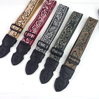 Adjustable Guitar Strap Embroidered Print Ethnic Style Guitar Strap for Folk Electric Guitar Bass Ukulele Guitar Accessories