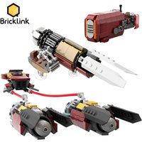 Bricklink MOC Star Movie Land Airship Podracer Speeder Bike Antigravity Motorcycle Sets Building Blocks Kid Toys Christmas Gift
