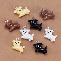 10pcs Kawaii Puppy Dog Resin Animal Charms Small Pendants for Jewelry Making Supplies Diy Keychain Earings Findings Supplies