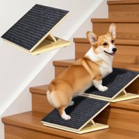 Upgraded Dog Ramps for Stairs, Adjustable Stair ramp for Dogs,Portable Dog Stairs with Mat for Small Dogs and Cats, Non-Slip