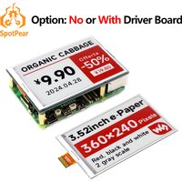 Option: No or With Driver Board 3.52 inch e Paper Ink HAT B Red/Black/White Screen Display For Arduino /Raspberry Pi /Jetson