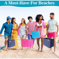 XL Extra Large Beach Bag EVA Rubber Waterproof Beach Travel Picnic Storage Basket Women Shopping Handbag Sac Jelly Tote Bag