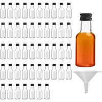 Mini Liquor Bottles Reusable Plastic 30ml Empty Spirit Bottle for Easy Pouring, Filling Miniature Bottles Weddings & Parties