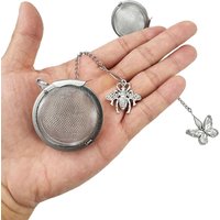 2CS Mini Stainless Steel Tea Infuser Butterfly Bee Chain Tea Filter Creative Mesh Ball Tea Strainer Coffee Herb Spice Diffuser