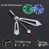 NH35 Watch Hands Green C3 Luminous Watch Pointers Silver Aiguille Seamaster Style for Seiko NH35 NH36 Automatic Movement Parts