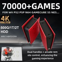 Game Console X2 70000+Classic Games 1T HDD Windows and Batocera 4K HD Output For WII PSP PS2 XBOX SATURN Wireless Controller