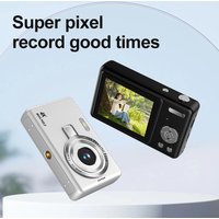 4K HD Digital Camera 16X Digital Zoom Compact CCD Camera Portable Vintage Vlog Camera for Students Travel 2.4 Inch IPS Screen