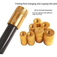 5pcs 10size Fishing Net Rod Pod Connector Aluminum Alloy Male To Female Screw Net Head Adapter Accessory Rod Parts