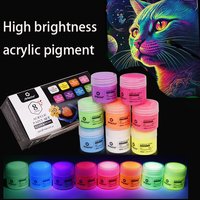 Glow-in-the-dark Pigment 8-color Set 20ml Water-based Paint Hand-painted Graffiti DIY Bag Shoes Clothing Nightglow Pigment