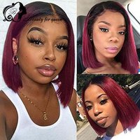 Brazilian Wig Original Top Sale High Gloss Fine Crafted 13x4 Lace Frontal Wigs Colored Purple Straight Wear And Go For Women