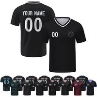 Custom Soccer Team Jersey Black Personalized Football Training Shirt with Name Number Logo for Men Women Kids Soccer Fans