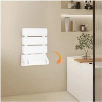 90° Folding Wall-mounted Chair White, Non-Slip White Bathroom Wall Stool 130kg/286.6lbs Load Capacity, for Shower Rooms, Entrance Doors, Hallways