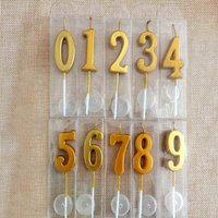 Happy Birthday Cake Candles Decorated Gold Color Digital Candle 0-9 Number Candle Children's Party Decor Birthday Candle