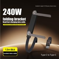 240W Elbow Foldable Charging Cable With Integrated Stand Fast Charging Cable Phone Tablet Ultra-Fast Data Cable Phone Holder