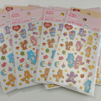 Care Bears Gold Foil Stickers Cute DIY Jewelry Box Decor Cartoon Bear Decorative Decals