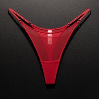 Mesh Women Briefs Seamless Thong Ultra-thin Sexy High Slit Underwear Transparent Gauze Sports Fitness G-string Plus Size