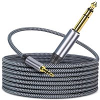 3.5mm to 6.35mm Adapter Aux Cable for Mixer Amplifier CD Player Speaker Gold Plated 3.5 Jack to 6.5 Jack Male Audio Cable 5m