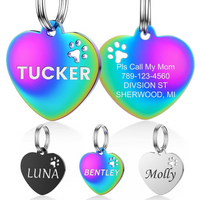 Personalized Dog Tag Pet Supplies Shape Name Collar Custom ID Heart Multi Color Necklace Pendant Accessories Cats Anti-lost