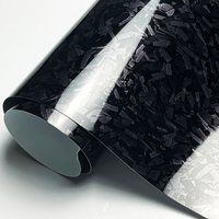 Ultra Glossy PET Black Forged Carbon Vinyl Wrap Film Self Adhesive Car Motorcycle DIY Sticker Decal With Air Release