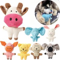 Cute Plush Toys Dog Toys Squeak Pet Accessories Cow Rabbit Plush Toys for Dog Puppy Chew Squeaky Whistling Dog Toys with BB Bark