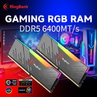 KingBank KRRB DDR5 RAM Kit 2x16GB RGB 6400MHz 1.4V Intel XMP 3.0 Computer Memory 288-Pin CL32-39-39-80 Hynix M die Black