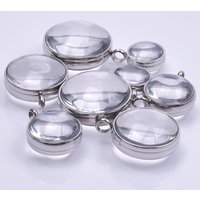 1Pc Stainless Steel Chunky Glass Urn Ashes Cremation Relicario Pendant Round Flotantes Reliquary Photo Locket кулон Jewelry