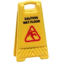 Caution Wet Floor Sign Warning Sign Model Figurine Miniature Scene Decoration 15UB