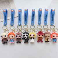 Halloween Scary Ghost Keychains Child's Play Chucky Tiffany Glen Horror Anime Toy Personalized Pendants PVC Model Doll Kid Gift