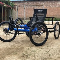 Pedal Powered Aluminum Alloy Frame 27 Speed 4 Wheel Recumbent Quad Road Bike