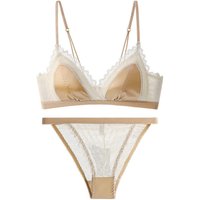 Soft Comfort Wireless Lace Triangle Bra Thin Summer Contrast Color Lightweight Seamless Everyday Ladies No Underwire Bralette