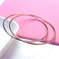 Plated 14K Rose Gold Glossy Bracelet for Women Simple Design Fashion Light Luxury Charm Party Jewelry