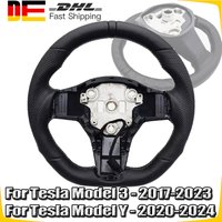 Beheiztes Lenkrad, perforiertes Lederlenkrad mit Heizfunktion für Tesla Model 3 2017–2023, Modell Y 2020–2024