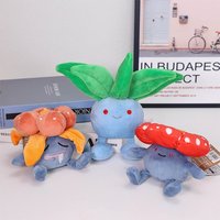 Small Pokémon Fit Series Complete Oddish Evolution Plush Set - Oddish Gloom Vileplume in Plant Pot Style, Potted Stuffed Collect